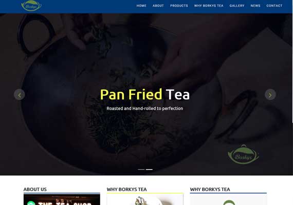 Website for Borkys Tea - a premium quality tea seller.